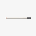 White pencil with taupe tip on a white background