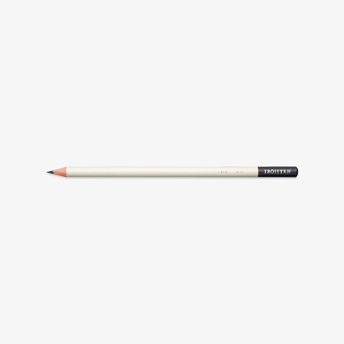 White pencil with taupe tip on a white background