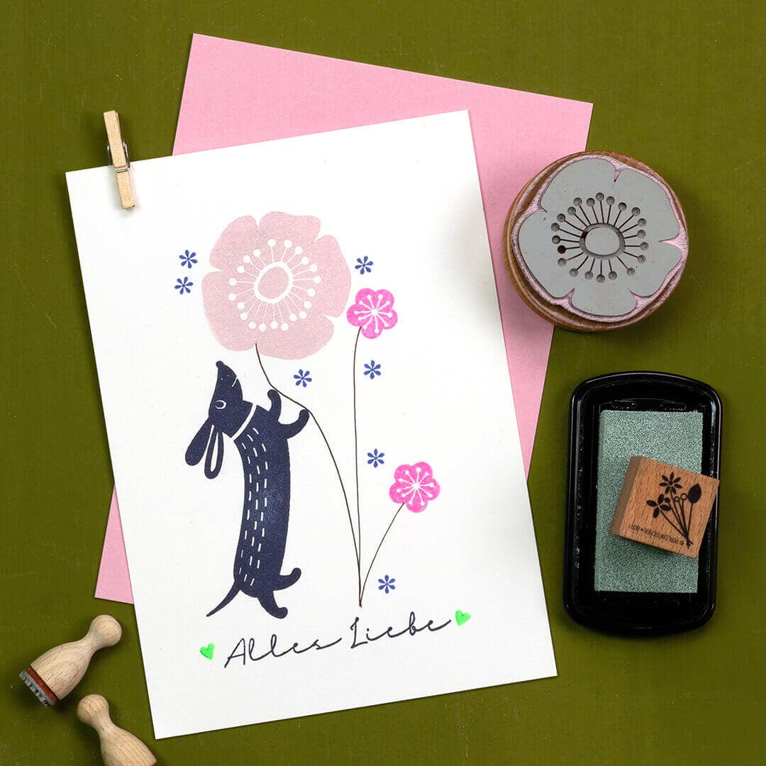 RUBBER STAMP // RUNNING DACHSHUND
