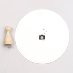 wooden rubber stamp with camera design