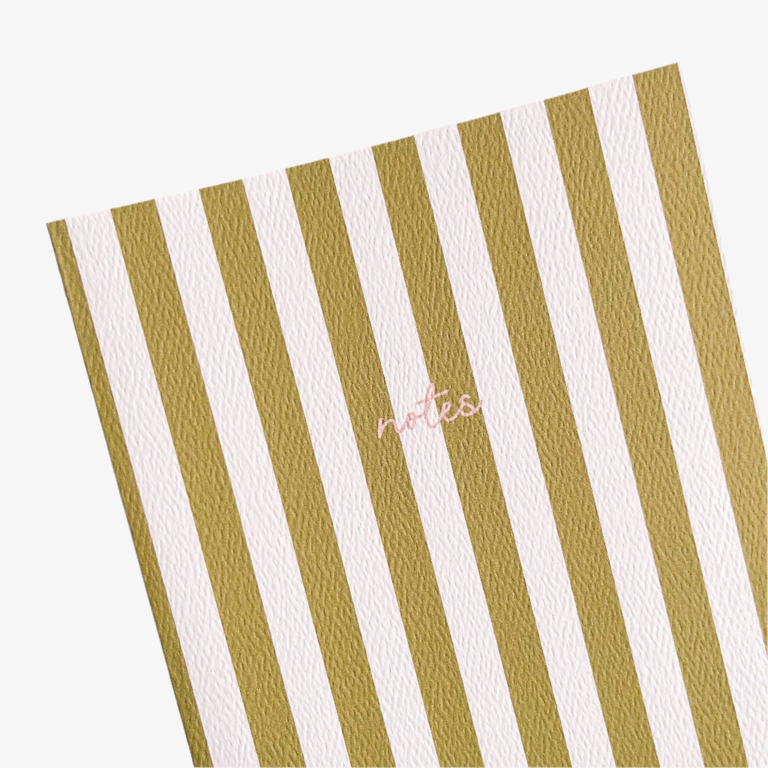 STRIPED NOTEBOOK A5 // OLIVE GREEN