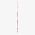 A long, narrow roll of wrapping paper with a white background and a dense, colorful floral and butterfly pattern, shown vertically against a plain white background.