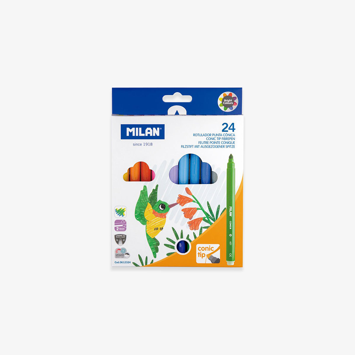 MILAN CONIC TIP COLOURED MARKERS // SET OF 24
