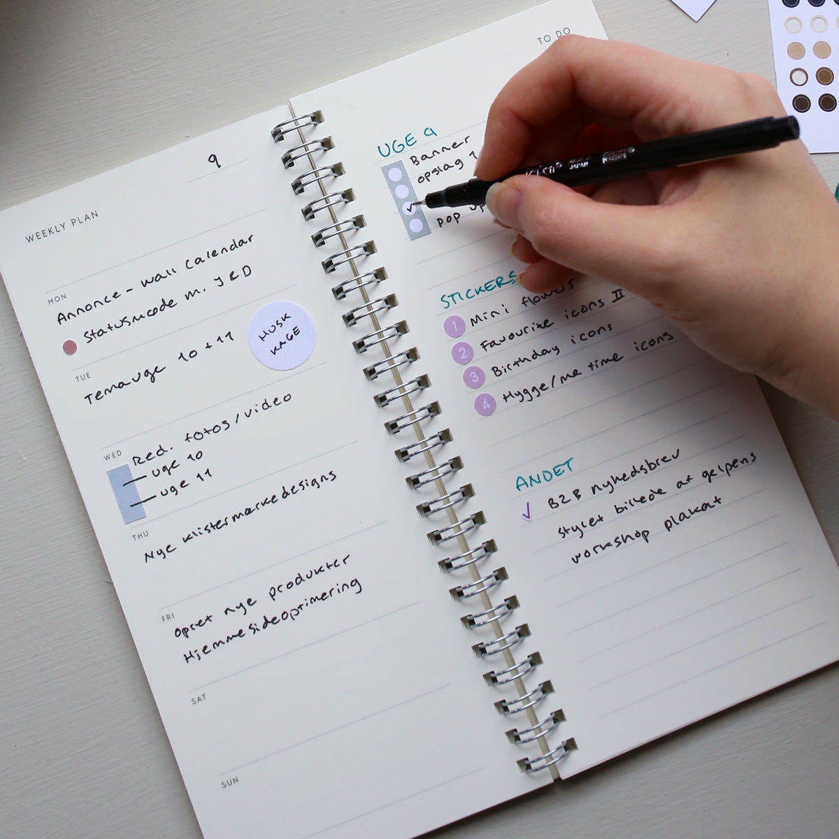 WIRE-O WEEKLY PLANNER NOTEBOOK