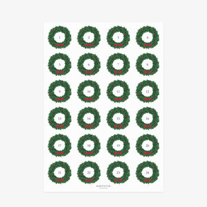 STICKERS // ADVENT CHRISTMAS WREATH 1-24